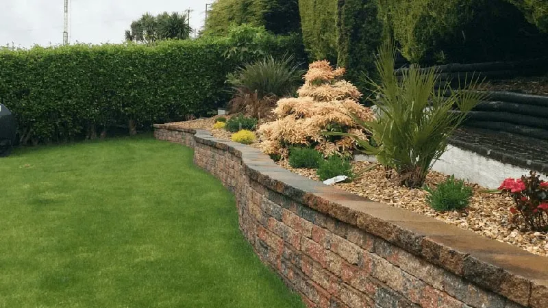 Garden wall and rockery