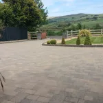 Paved driveway in countryside