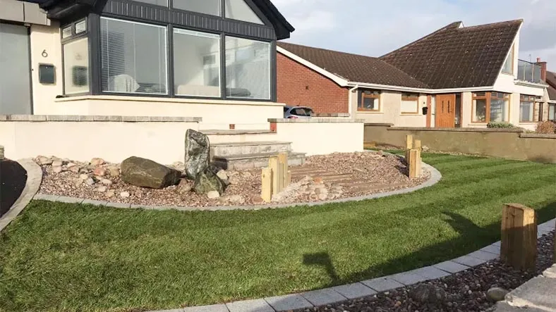 Hard landscaping front garden